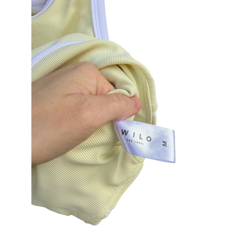 Wilo the Label Women's Ribbed Piper Bra & Short Set Lemon M - Picture 6 of 10